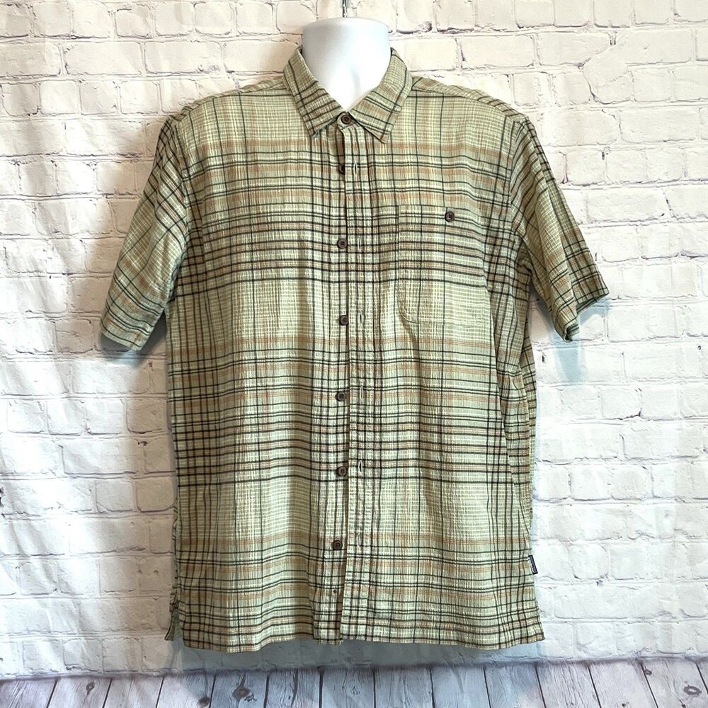 Patagonia Organic Cotton Plaid Button Up Shirt Men's L Multicolor